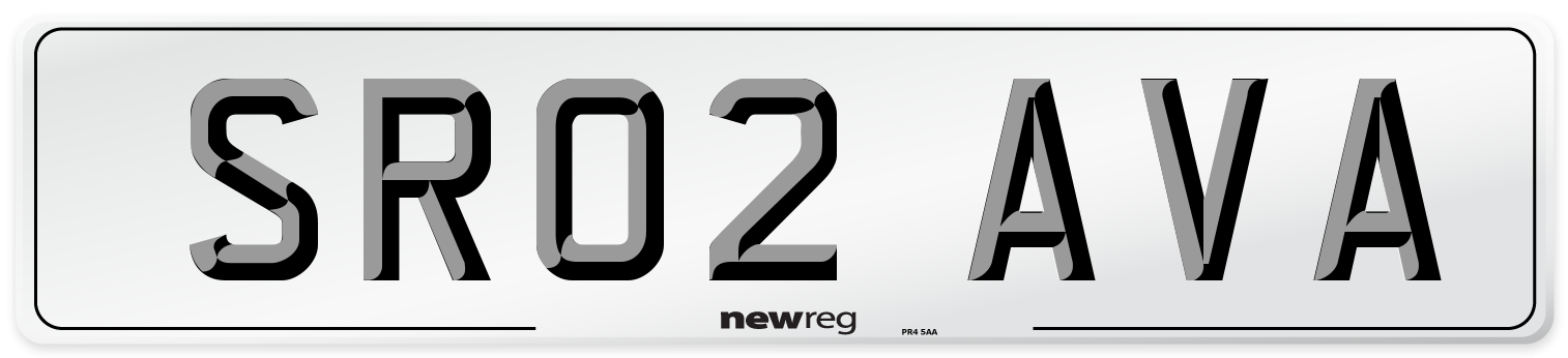 SR02 AVA Number Plate from New Reg